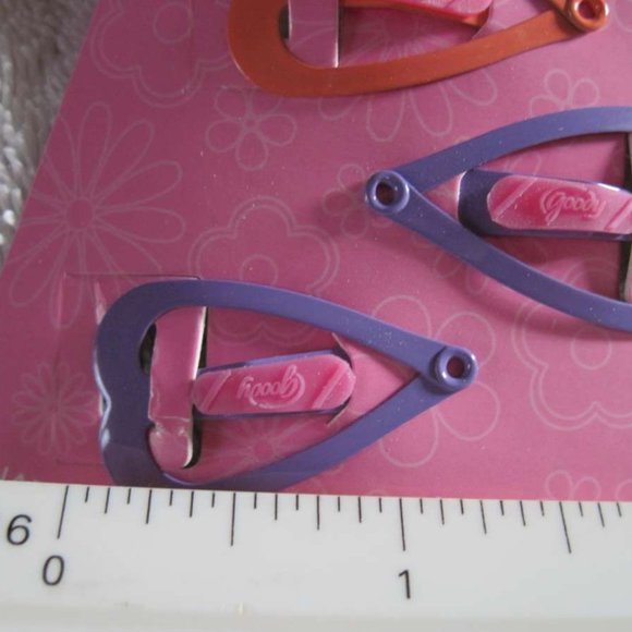 6 Goody Heart Stay Put Slide Proof Hold Secure Fit Metal Hair Contour Snap Clips - Picture 3 of 8